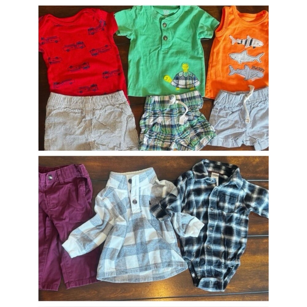 Baby Boy Clothes Bundle 6M Carter’s 🚗🐢☀️🍂